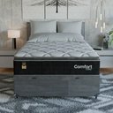Ver mais imagens de Cama Box Baú Viúva + Colchão Comfort Class Pillow Top Preto/suede Cinza