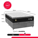 Ver imagem 4 de Cama Box Baú Viúva + Colchão Comfort Class Pillow Top Preto/suede Cinza