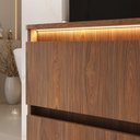 Ver imagem 3 de Conjunto Adelaide 90cm com Pés Espelheira Cuba Aurora Preta - Fabribam Cacau