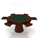 Ver imagem 2 de Conjunto Mesa de Jogos Carteado Bellagio Tampo Reversível Verde e 6 Cadeiras Madeira Poker Base Cone