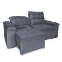 Ver imagem 3 de Sofá Retrátil e Reclinável 2 Lugares Verona 1,50m- Élpis Móveis - Veludo Cinza