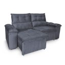 Ver imagem 4 de Sofá Retrátil e Reclinável 2 Lugares Verona 1,50m- Élpis Móveis - Veludo Cinza