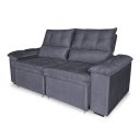 Ver imagem 1 de Sofá Retrátil e Reclinável 2 Lugares Verona 1,50m- Élpis Móveis - Veludo Cinza
