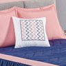 Kit Colcha Cama Casal Azul Marinho 5 Peças com Almofada Decorativa Bordada - 2