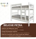 Ver imagem 2 de Beliche com Colchão Macio Confortável D20 Escada e Proteção Inclusa 100% Mdf Vira 2 Camas Cor:branco