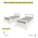 Ver mais imagens de Beliche com Colchão Macio Confortável D20 Escada e Proteção Inclusa 100% Mdf Vira 2 Camas Cor:branco