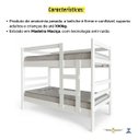 Ver imagem 4 de Beliche com Colchão Macio Confortável D20 Escada e Proteção Inclusa 100% Mdf Vira 2 Camas Cor:branco