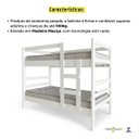 Ver imagem 4 de Beliche com Colchão Macio Confortável D20 Escada e Proteção Inclusa 100% Mdf Vira 2 Camas Cor:branco