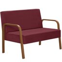 Ver imagem 1 de Poltrona 2 Lugares Jade Braço Madeira Suede Bordô