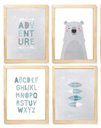 Ver imagem 1 de Kit Quadro Urso Escandinavo Decorativo Quarto Criança Bebê Enxoval