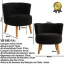 Ver imagem 2 de Kit 2 Cadeiras Decor para Recepção Aconchegante Resistente Tecido Veludo Macia Pés de Madeira