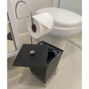 Ver imagem 3 de Kit 2 Lixeiras com Suporte de Papel Higiênico - Stolf Preto + Preto