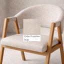 Ver imagem 4 de Kit 6 Cadeiras de Jantar Allegra Madeira Maciça Estofada Tecido p/ Sala Confortavel Moderna:Linho Be