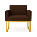 Ver imagem 2 de Poltrona Decorativa Reforçada para Recepção e Sala de Espera Marrom