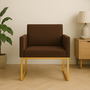 Ver imagem 1 de Poltrona Decorativa Reforçada para Recepção e Sala de Espera Marrom