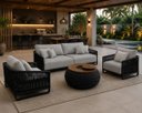 Ver imagem 3 de Conjunto Sofa Corda Nautica Santorini Exclusive Preto e Lisato Cinza Claro