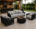 Ver imagem 2 de Conjunto Sofa Corda Nautica Santorini Exclusive Preto e Lisato Cinza Claro