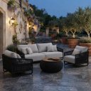 Ver imagem 1 de Conjunto Sofa Corda Nautica Santorini Exclusive Preto e Lisato Cinza Claro