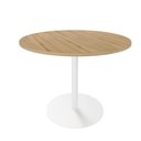 Ver imagem 3 de Mesa de Reunião Circular 110cm Pé Disco Metálico F5 Office Cor:macadâmia com Branco