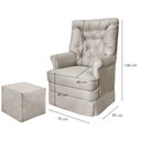 Ver imagem 3 de Poltrona Amamentação Balanço + Puff Alana Suede Bege