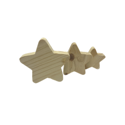 Kit 3 Estrelas Madeira Pinus Decorativas Quarto Infantil Jr Mdf - 2