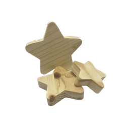 Kit 3 Estrelas Madeira Pinus Decorativas Quarto Infantil Jr Mdf - 1