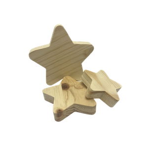 Kit 3 Estrelas Madeira Pinus Decorativas Quarto Infantil Jr Mdf