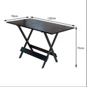 Ver imagem 2 de Mesa Dobrável em Madeira Padrão 120x70 - Tabaco