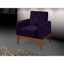Ver imagem 2 de Kit 2 Poltronas Decorativa Florença Pés em Madeira Maciça Estofado Veludo - Berinjela
