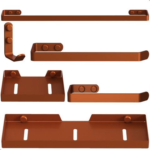 Kit Acessórios para Banheiro Rose Gold 6 Peças Plus