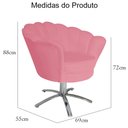 Ver imagem 5 de Poltrona Cadeira com Base Giratoria Cromado Pétala Suede Rosa