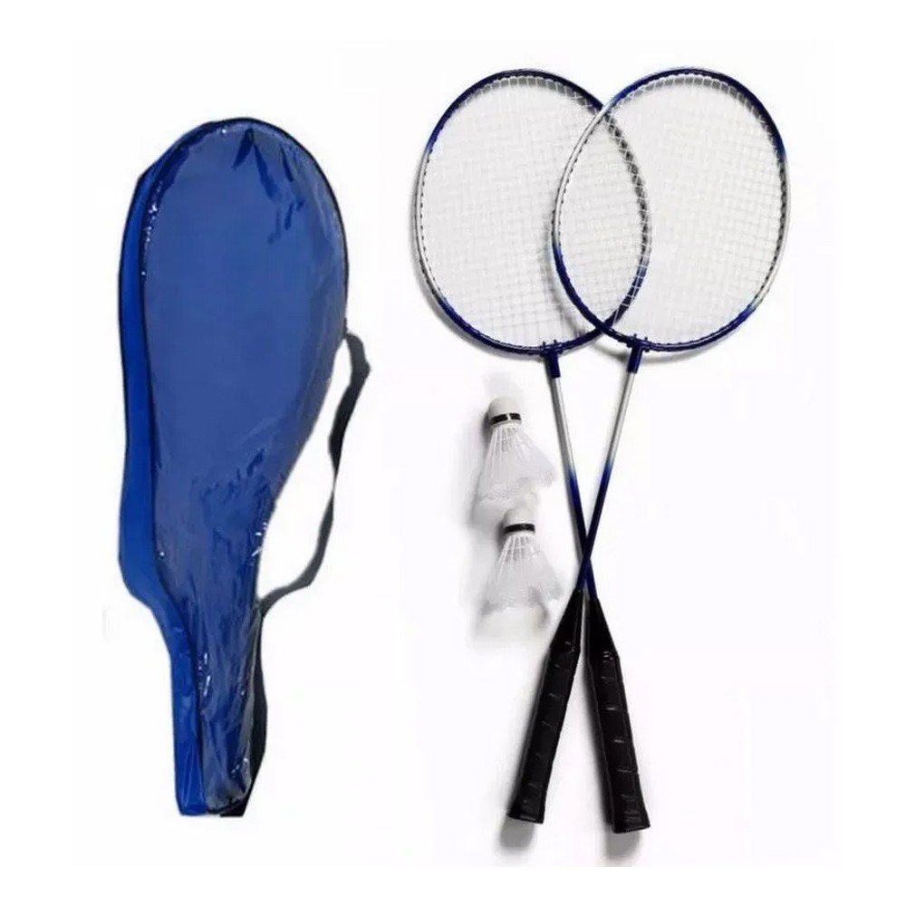 Kit 2 Raquetes Badminton 3 Petecas e Bolsa - 1