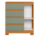 Ver imagem 4 de Cômoda Sapateira Infantil 01 Porta e 04 Gavetas Olímpia Verde/Cinamomo/Salvia