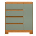 Ver imagem 2 de Cômoda Sapateira Infantil 01 Porta e 04 Gavetas Olímpia Verde/Cinamomo/Salvia