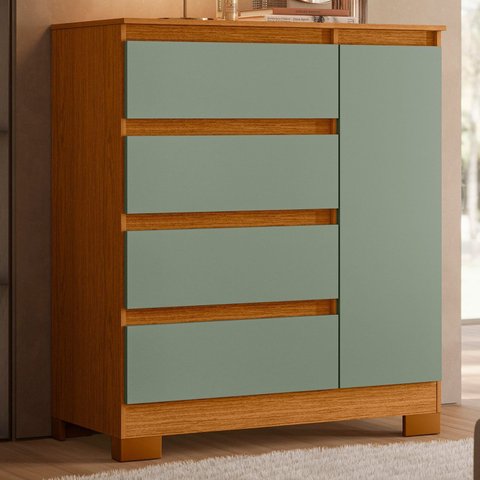 Cômoda Sapateira Infantil 01 Porta e 04 Gavetas Olímpia