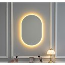 Ver imagem 5 de Espelho Oval Orgânico Led Iluminado 75x50cm Touch Screen - Led Quente 3000k