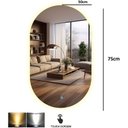 Ver imagem 3 de Espelho Oval Orgânico Led Iluminado 75x50cm Touch Screen - Led Quente 3000k
