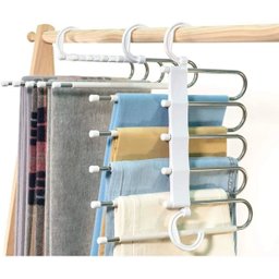 Cabide Inox para Calças Retrátil Multifuncional C/ 5 Divisórias - 2