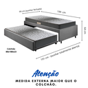 Ver imagem 2 de Bicama Box Solteiro 88x188 Suede com Dois Colchões de Espuma Dual Firm Ecoflex