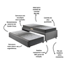 Bicama Box Solteiro 88x188 Suede com Dois Colchões de Espuma Dual Firm Ecoflex - 4
