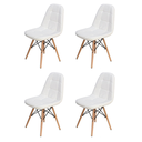 Ver imagem 1 de Kit 4 Cadeiras Charles Eames Botonê Eiffel Estofada Preta Branca Bege