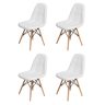 Kit 4 Cadeiras Charles Eames Botonê Eiffel Estofada Preta Branca Bege - 1