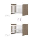 Ver imagem 5 de Berço Mini Cama 3 em 1 com Regulagem de Altura Rústico/Branco Sonho Encantado