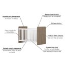 Ver imagem 4 de Berço Mini Cama 3 em 1 com Regulagem de Altura Rústico/Branco Sonho Encantado