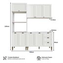 Ver imagem 3 de Cozinha Modulada Aurora 190cm Conjunto Clássico Provençal Cor:branco