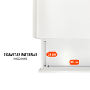 Ver imagem 3 de Jogo 2 Mesas de Canto Apoio Lateral Moderna Criado Organizador Branco Madeira C/ Gavetas Corrediças