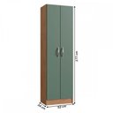 Ver imagem 4 de Armário Multiuso Milano 2 Portas 5 Prateleiras Freijó/Oliva - Irm Móveis