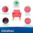 Ver imagem 3 de Kit 2 Poltrona Cadeira para Sala Confortável e Minimalista Paris em Suede
