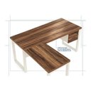 Ver imagem 2 de Mesa em L Pé Quadro (Mesa 1,70m + Mesa Auxiliar) c/ Gavetas Workstart - Nogal Sevilha/Champanhe