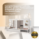 Ver imagem 2 de Camarim Suspenso Ludmilla 4 Pontos de Luz 1 Gaveta Parede Quarto Branco